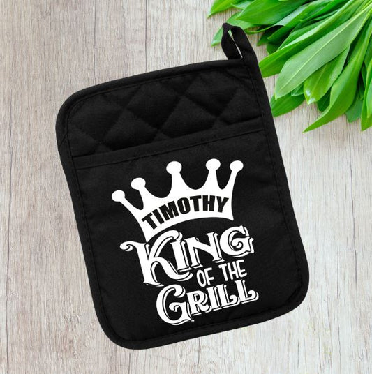 Personalized King of the Grill Pot Holder Pot Holder Time and Timeless Designz by Dee Black 