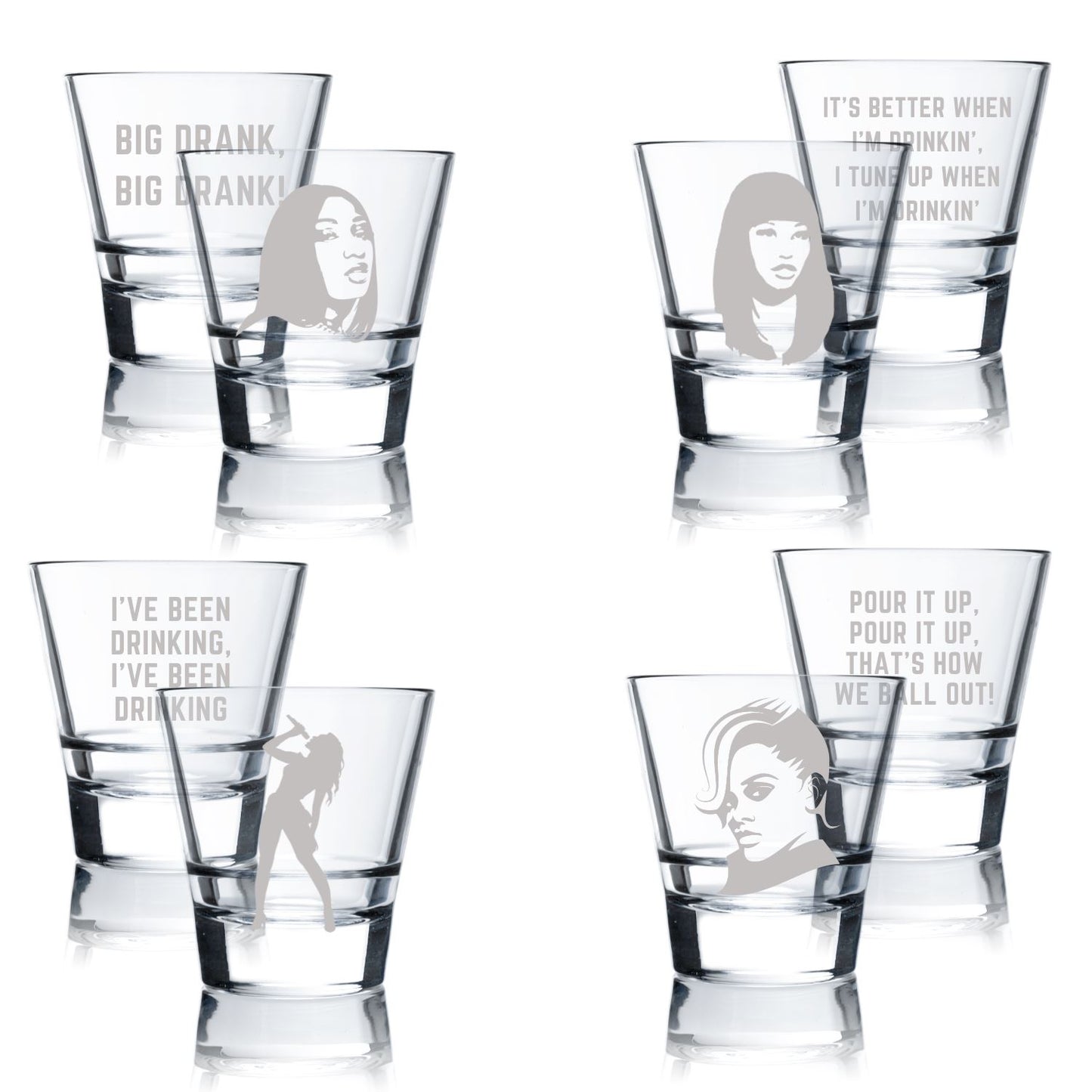 Female Artist Shot Glass Set Shot Glasses Time and Timeless Designz by Dee 