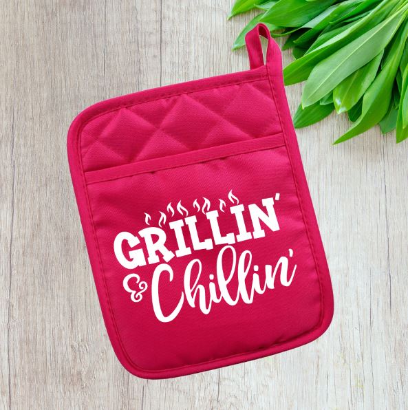 Grillin' & Chillin' Pot Holder Pot Holder Time and Timeless Designz by Dee Pink 