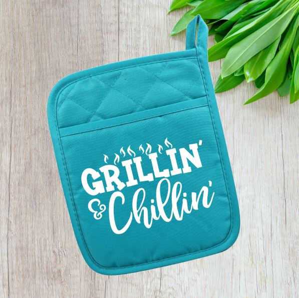 Grillin' & Chillin' Pot Holder Pot Holder Time and Timeless Designz by Dee Turquoise 