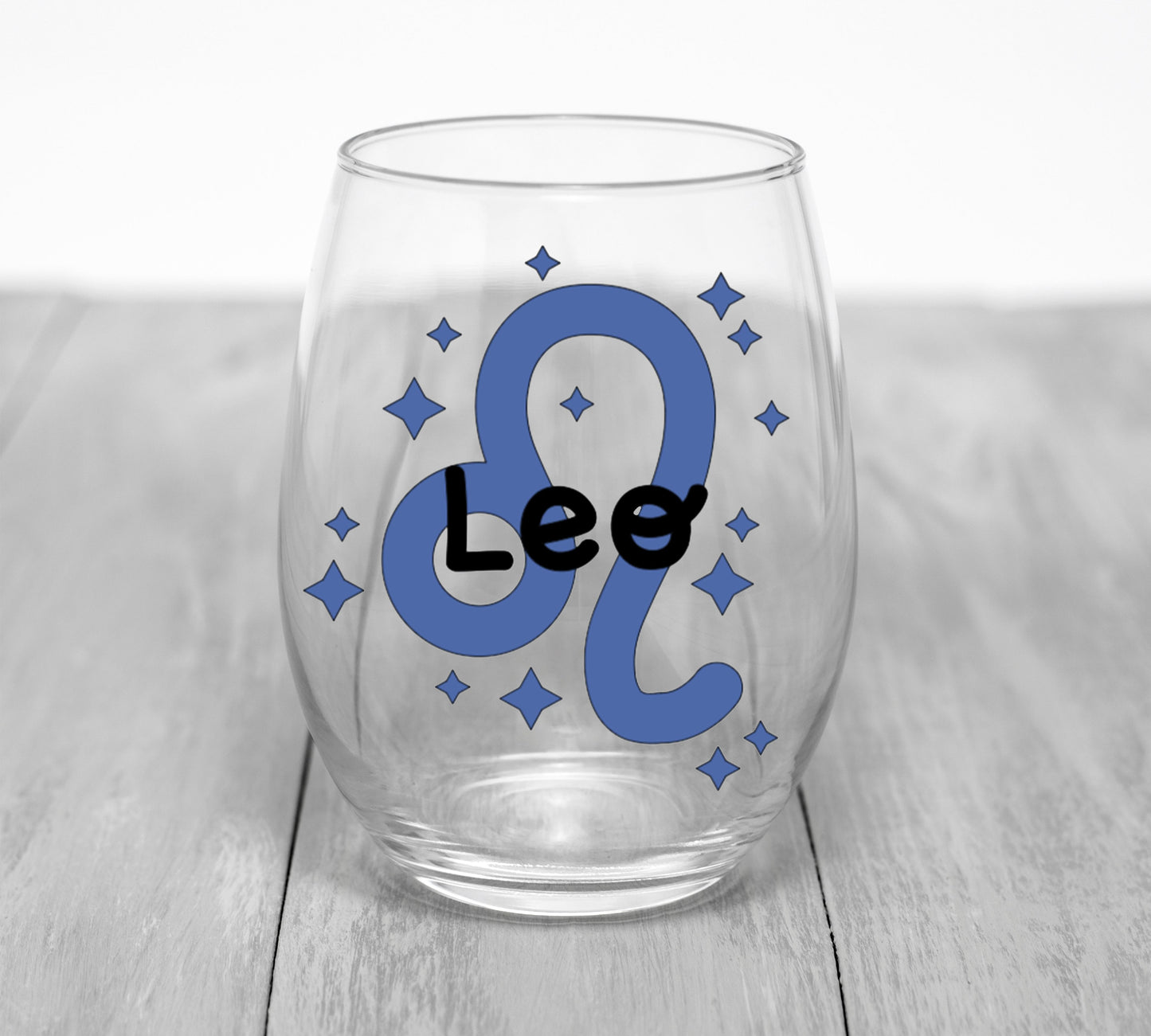 Custom Zodiac Sign Wine Glass Wine Glass Time and Timeless Designz by Dee Leo 