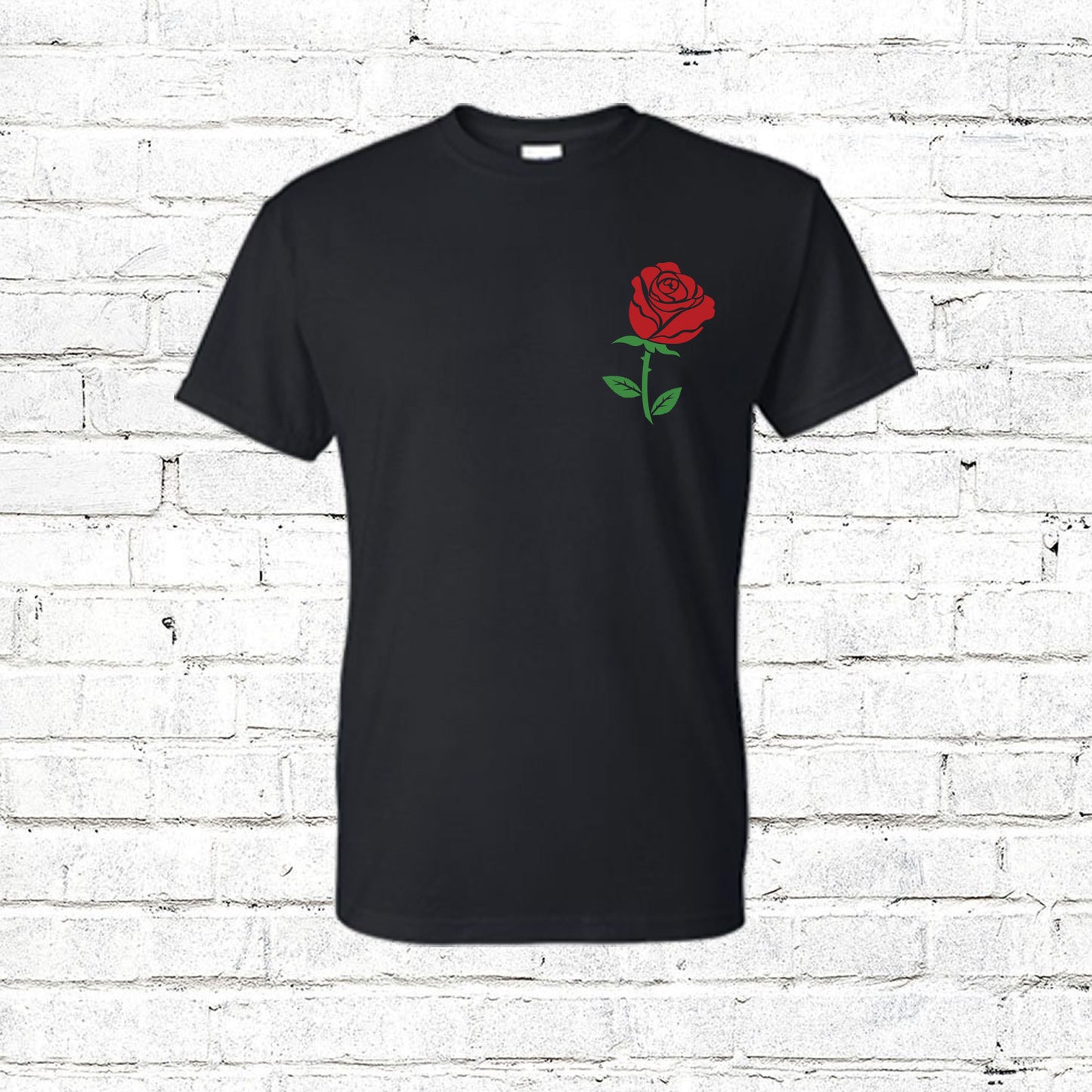 Rose T-Shirt Shirts Time and Timeless Designz by Dee Small Black 