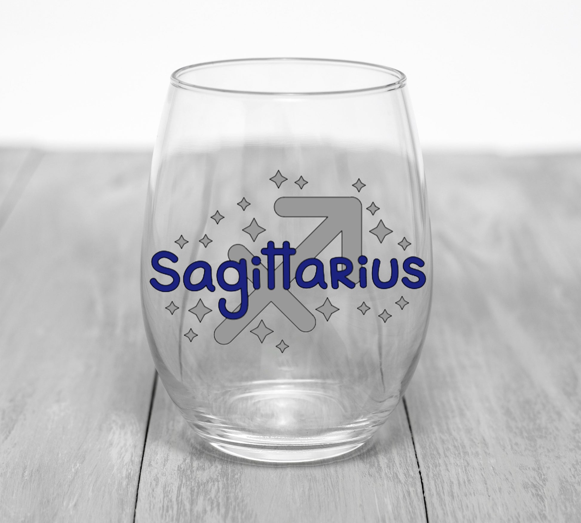 Custom Zodiac Sign Wine Glass Wine Glass Time and Timeless Designz by Dee Sagittarius 