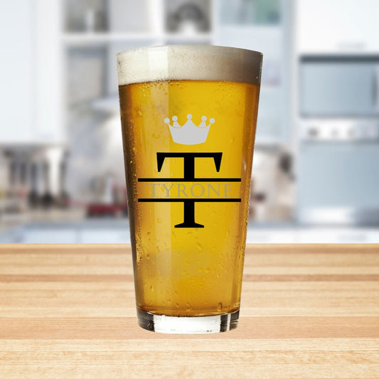 Personalized King Monogram Pint Glass Pint Glass Time and Timeless Designz by Dee 