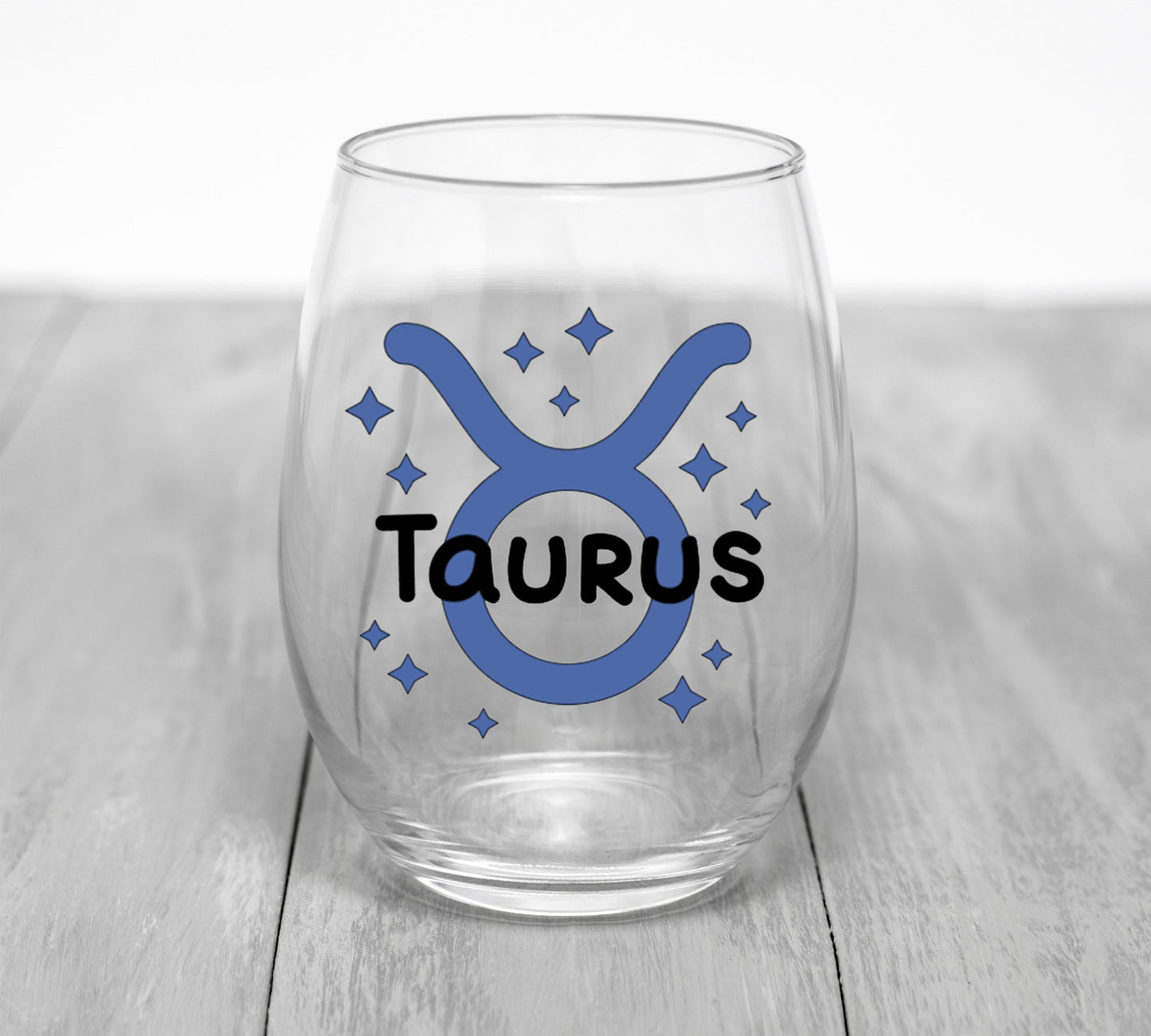 Custom Zodiac Sign Wine Glass Wine Glass Time and Timeless Designz by Dee Taurus 